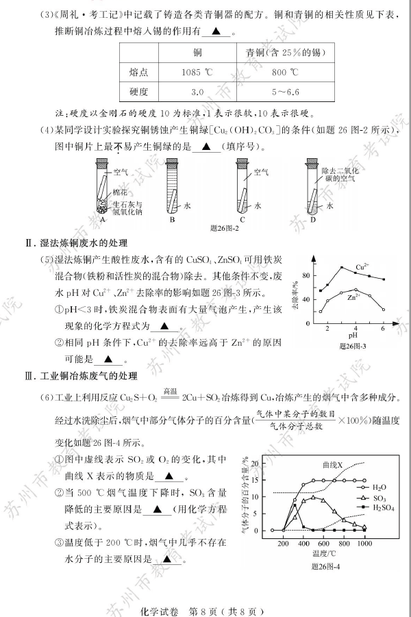 2024年蘇州中考化學(xué)試卷真題及答案解析