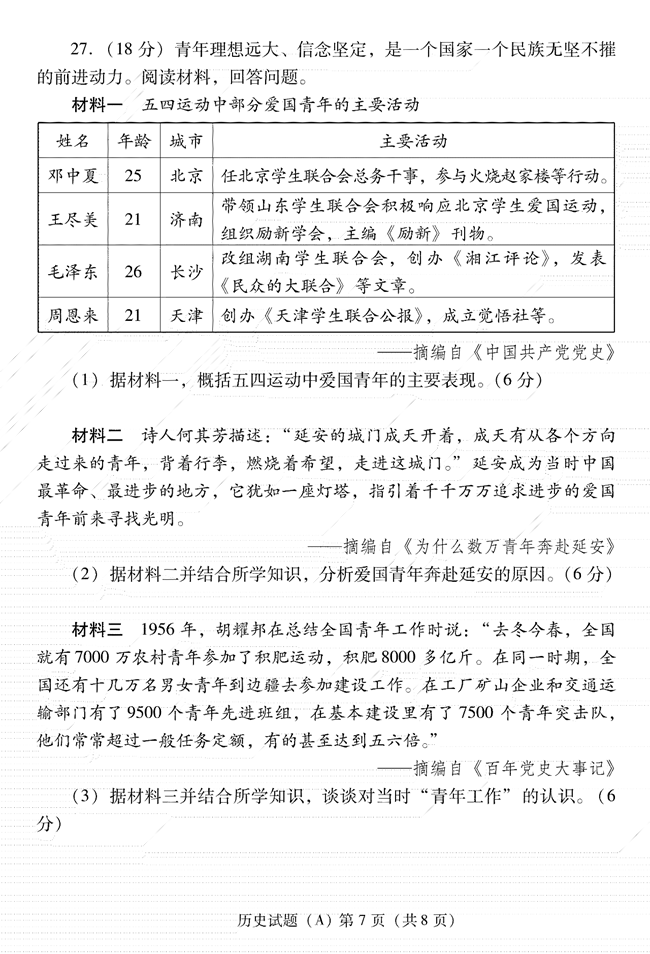 2024年濰坊中考歷史試卷真題及答案解析