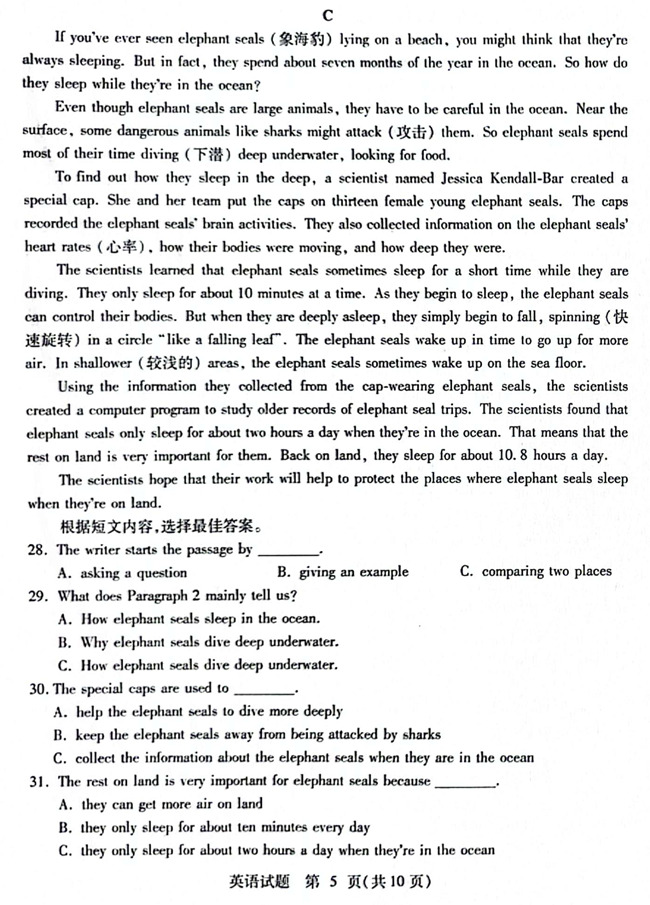 2024年臨沂中考英語試卷真題及答案解析