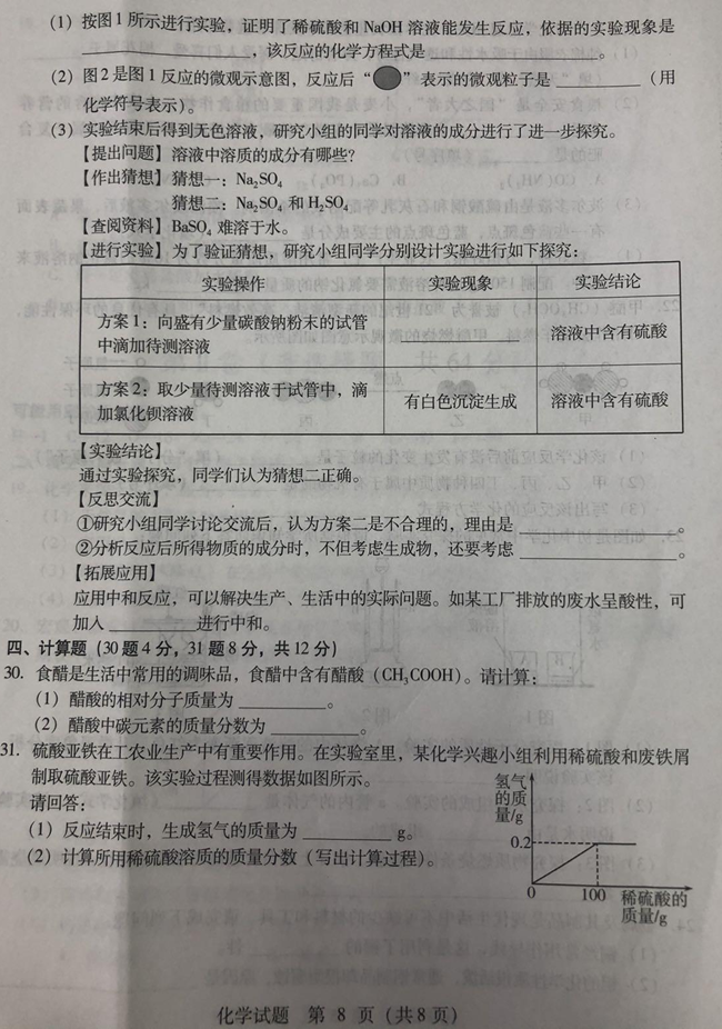 2024年臨沂中考化學試卷真題及答案解析