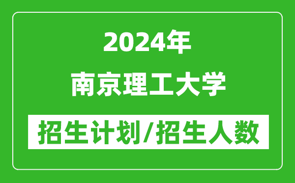 2024年南京理工大學各省招生計劃及各專業(yè)招生人數(shù)是多少