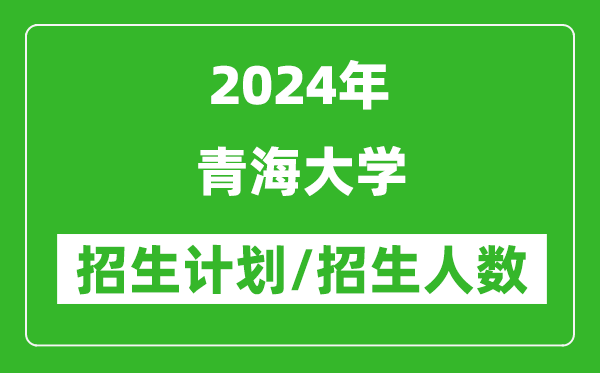 2024年青海大學各省招生計劃及各專業(yè)招生人數(shù)是多少