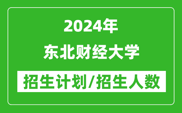 2024年東北財(cái)經(jīng)大學(xué)各省招生計(jì)劃及各專業(yè)招生人數(shù)是多少