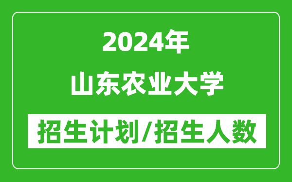 2024年山東農(nóng)業(yè)大學各省招生計劃及各專業(yè)招生人數(shù)是多少