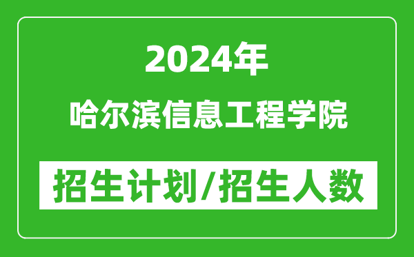 2024年哈爾濱信息工程學院各省招生計劃及各專業(yè)招生人數是多少