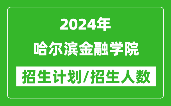 2024年哈爾濱金融學(xué)院各省招生計(jì)劃及各專業(yè)招生人數(shù)是多少