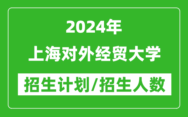 2024年上海對外經(jīng)貿(mào)大學(xué)各省招生計(jì)劃及各專業(yè)招生人數(shù)是多少