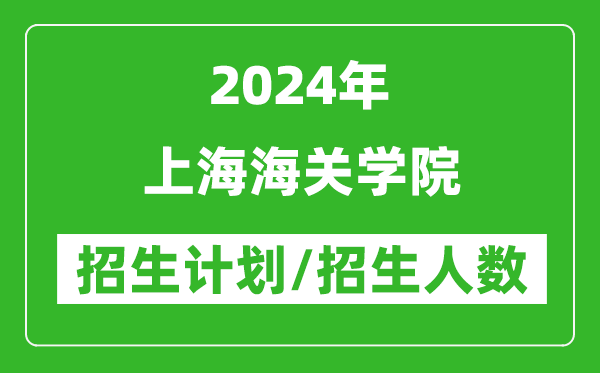 2024年上海海關學院各省招生計劃及各專業(yè)招生人數是多少