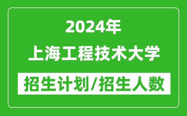 2024年上海工程技術大學各省招生計劃及各專業(yè)招生人數(shù)是多少
