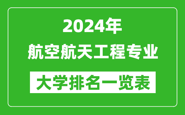 2024年全國航空航天工程專業(yè)大學排名一覽表