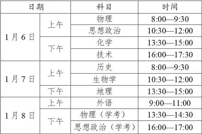 浙江高中學(xué)考時間2025年時間表,2025浙江會考時間是幾月幾號