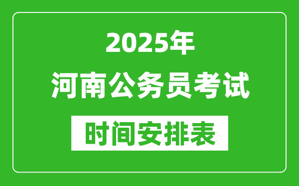 2025年河南公務(wù)員考試時間表,什么時候開考