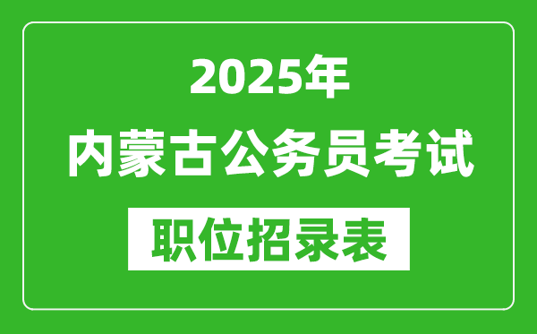 2025年內(nèi)蒙古公務(wù)員考試職位表匯總,省考崗位招錄表