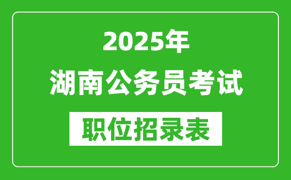 2025年湖南公務員考試職位表匯總,省考崗位招錄表