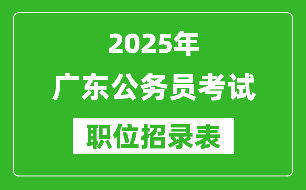 2025年廣東公務員考試職位表匯總,省考崗位招錄表