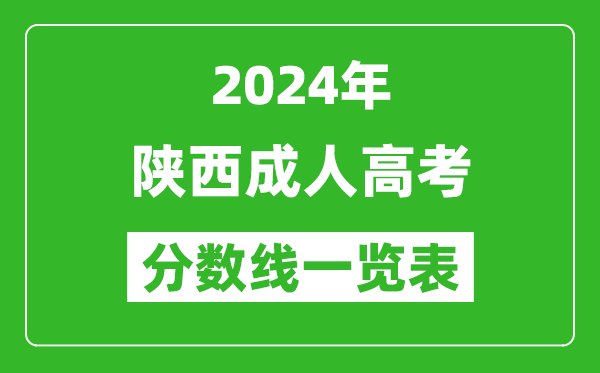 2024年陜西成人高考錄取分數(shù)線一覽表(含2022-2023歷年)