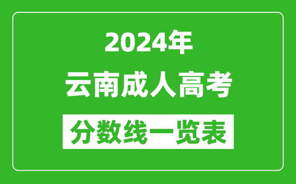 2024年云南成人高考錄取分?jǐn)?shù)線一覽表(含2022-2023歷年)