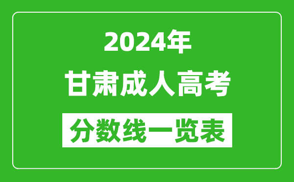 2024年甘肅成人高考錄取分數(shù)線一覽表(含2022-2023歷年)