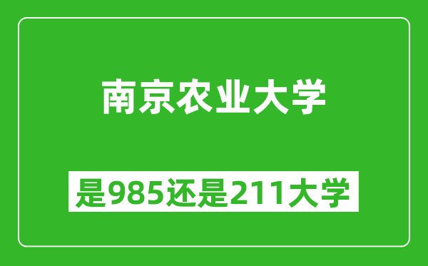 南京農(nóng)業(yè)大學(xué)是985還是211大學(xué)？