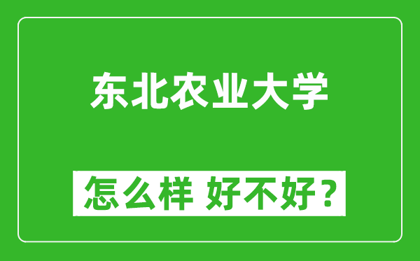 東北農(nóng)業(yè)大學(xué)怎么樣 好不好？附最新全國排名情況