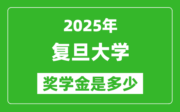 2025年復旦大學獎學金評定細則,一般有多少錢？
