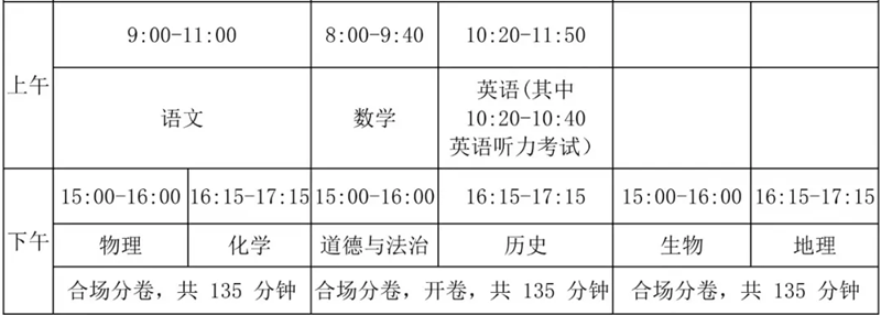 2025年海南中考時(shí)間是幾月幾號,各科目具體時(shí)間安排