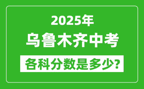 2025烏魯木齊中考科目及各科分?jǐn)?shù)是多少？