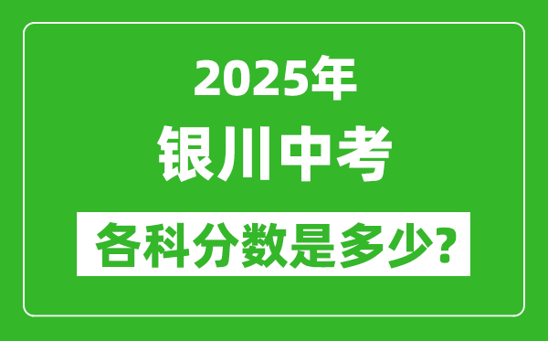 2025銀川中考科目及各科分?jǐn)?shù)是多少?