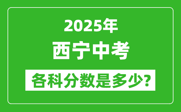 2025西寧中考科目及各科分?jǐn)?shù)是多少?