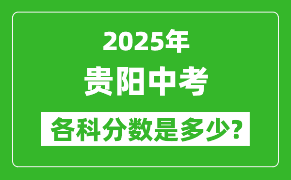 2025貴陽中考科目及各科分數(shù)是多少？