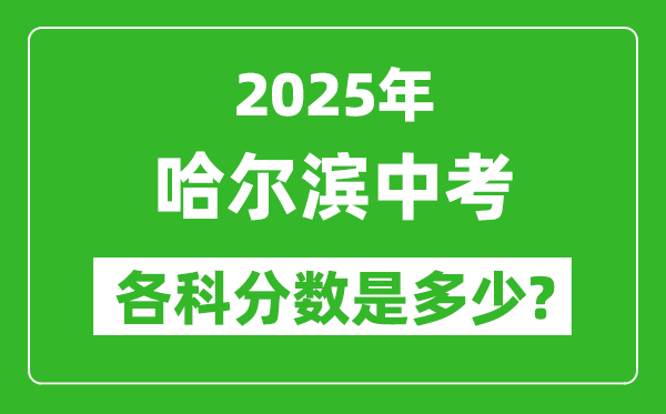 2025哈爾濱中考科目及各科分?jǐn)?shù)是多少？