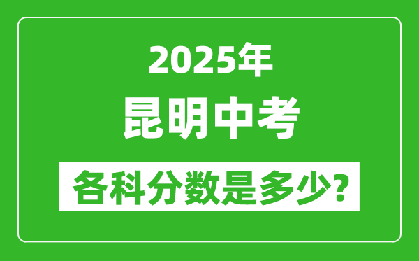 2025昆明中考科目及各科分?jǐn)?shù)是多少?