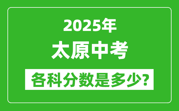 2025太原中考科目及各科分?jǐn)?shù)是多少？