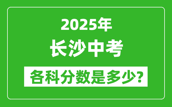 2025長沙中考科目及各科分?jǐn)?shù)是多少？