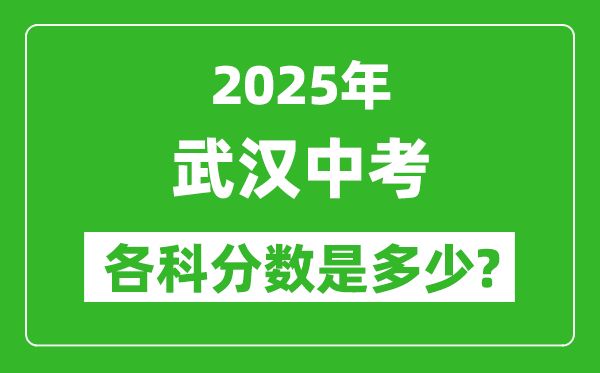 2025武漢中考科目及各科分數(shù)是多少？