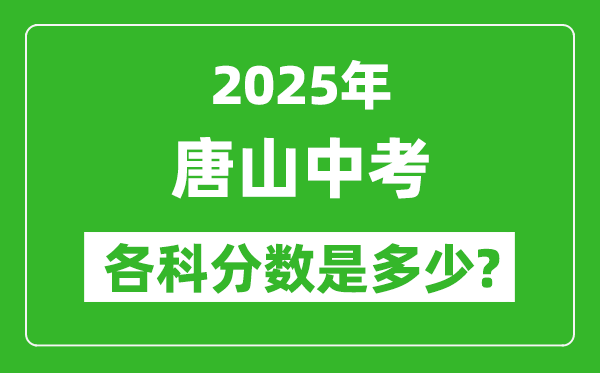 2025唐山中考科目及各科分?jǐn)?shù)是多少？