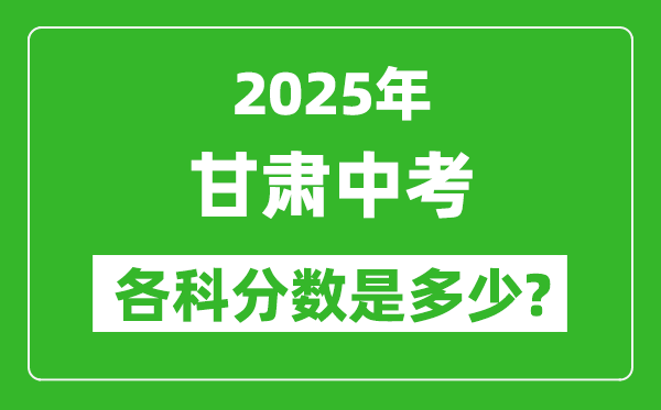 2025甘肅中考科目及各科分數(shù)是多少?