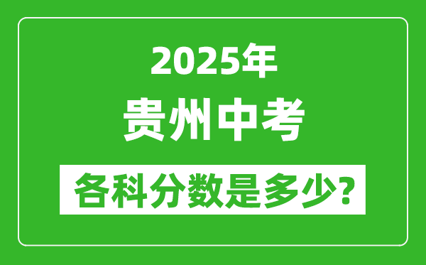 2025貴州中考科目及各科分數(shù)是多少？
