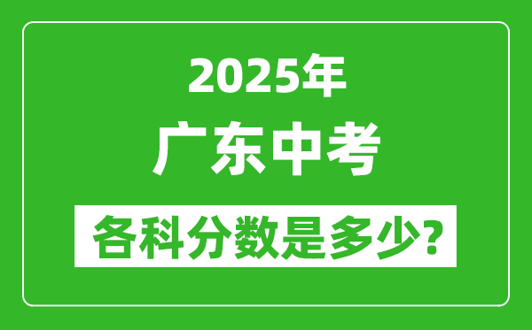2025廣東中考科目及各科分?jǐn)?shù)是多少？