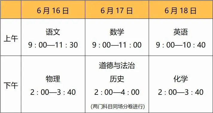 2025年無錫中考時間幾月幾號,各科目具體時間安排表