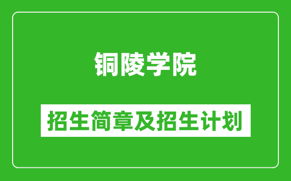 銅陵學(xué)院2025年招生簡章,各省高考招生計(jì)劃人數(shù)一覽表