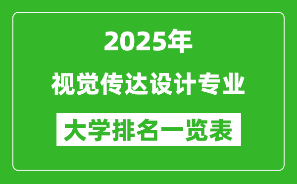 全國視覺傳達設計專業(yè)最好的大學排名一覽表(2025最新)