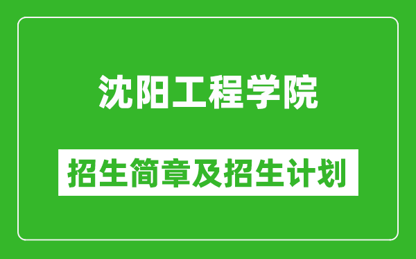 沈陽工程學(xué)院2025年招生簡章,各省高考招生計劃人數(shù)一覽表