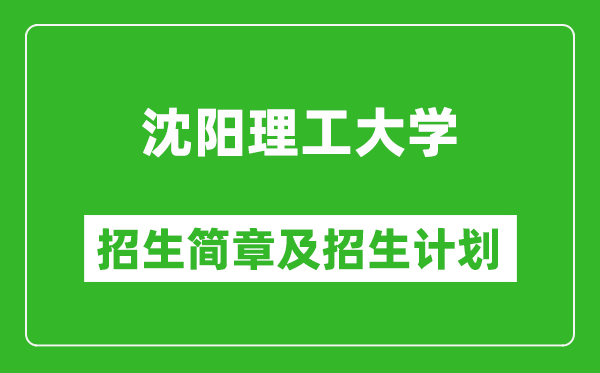 沈陽理工大學(xué)2025年招生簡章,各省高考招生計劃人數(shù)一覽表