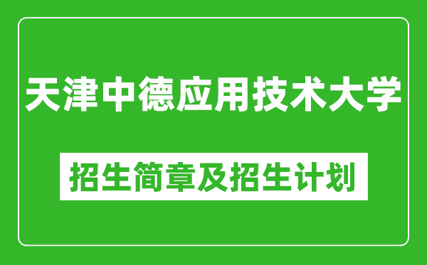 天津中德應用技術(shù)大學2025年招生簡章,各省高考招生計劃人數(shù)一覽表