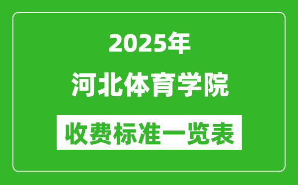 2025河北體育學(xué)院學(xué)費(fèi)多少錢一年,各專業(yè)收費(fèi)標(biāo)準(zhǔn)一覽表