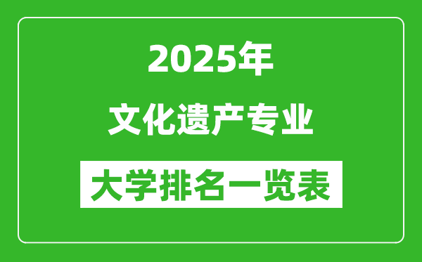 全國(guó)文化遺產(chǎn)專(zhuān)業(yè)最好的大學(xué)排名一覽表(2025最新)