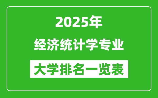 全國經濟統(tǒng)計學專業(yè)最好的大學排名一覽表(2025最新)