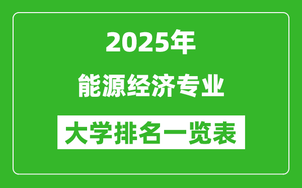 全國能源經(jīng)濟(jì)專業(yè)最好的大學(xué)排名一覽表(2025最新)