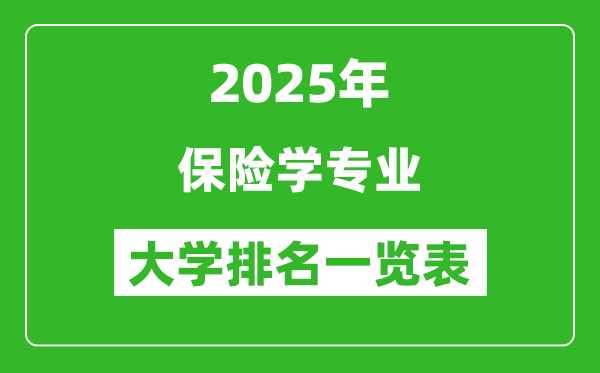 全國(guó)保險(xiǎn)學(xué)專業(yè)最好的大學(xué)排名一覽表(2025最新)
